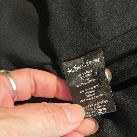 NWT $239 FOR LOVE AND LEMONS BLAKE FLORAL BURNOUT BLACK MINI DRESS SIZE S - Picture 11 of 11